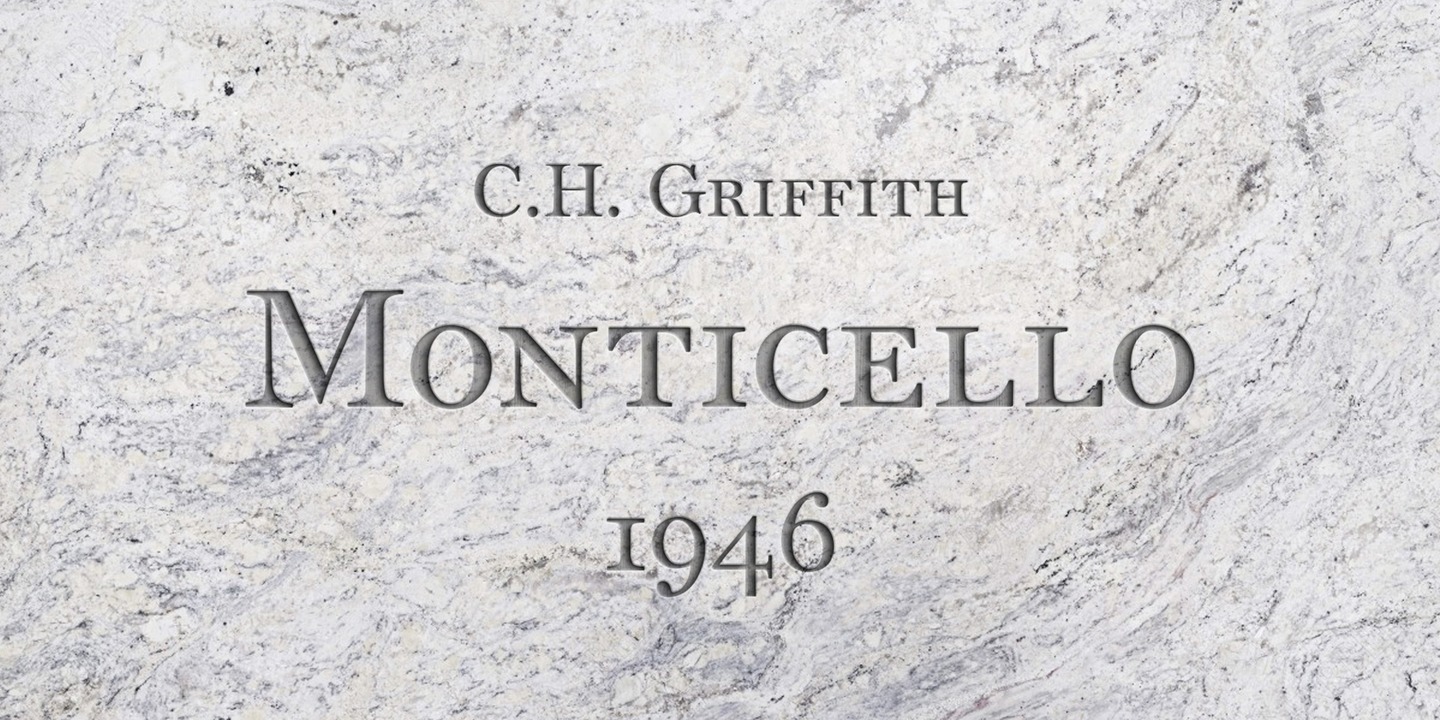 Beispiel einer Monticello Fraction Regular-Schriftart